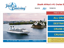 Tablet Screenshot of justcruising.co.za